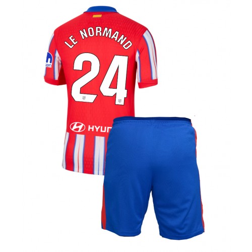 Dětský fotbalový dres Atletico Madrid Robin Le Normand #24 2024-25 Domácí Krátký Rukáv (+ trenýrky)